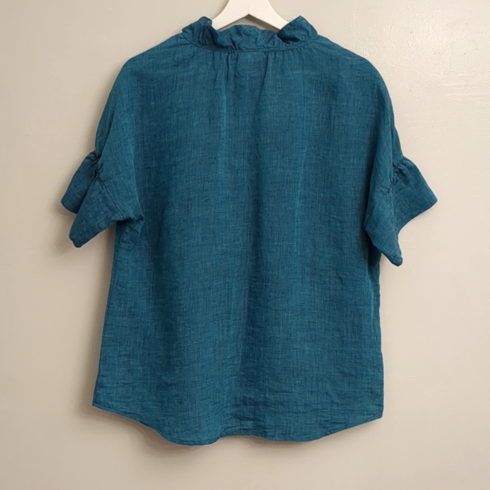Finley Crosby Ruffle Linen Top - Picture 2 of 4